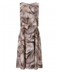 Jacques Vert Petite Printed Flared Dress Multi Brown Dresses 10045173 | jacquesvertdressuk.com