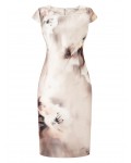 Jacques Vert Petite Printed Shantung Dress Multi Brown Dresses 10045039 | jacquesvertdressuk.com