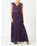 Jacques Vert Pleated Embellished Maxi Dress Dark Purple Dresses, Jacques Vert Item No.10044325
