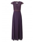 Jacques Vert Pleated Embellished Maxi Dress Dark Purple Dresses 10044325 | jacquesvertdressuk.com