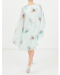 Jacques Vert Printed Drape Cape Dress Multi Grey Dresses