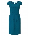 Jacques Vert Scallop Layers Dress Dark Green Dresses 10044419 | jacquesvertdressuk.com