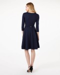 Phase Eight Belted Ponte Swing Dress Navy Dresses