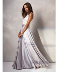 Phase Eight Clarabella Full Length Dress Silver/Cream Dresses