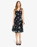 Phase Eight Connie Embroidered Dress Navy/Ivory Dresses