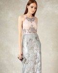 Edaline Full Length Dress | Cameo/Silver  | Phase Eight