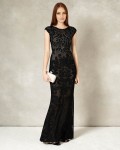 Phase Eight Black/Nude Dresses Enid Tapework Full Length Dress | jacquesvertdressuk.com