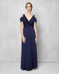 Phase Eight Navy Dresses Renee Cold Shoulder Full Length Dress | jacquesvertdressuk.com
