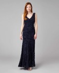 Phase Eight Navy Dresses Rosa Tapework Full Length Dress | jacquesvertdressuk.com