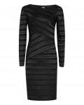 Reiss Ailette Black Textured Stripe Dress 29813320,Reiss TEXTURED STRIPE DRESSES