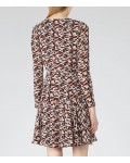 Reiss Aria Ambrosia Printed Fit And Flare Dress