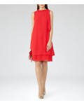 Reiss Aries Cherry Red Tie-Neck Dress 29727265 | jacquesvertdressuk.com