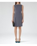 Reiss Aster Chalk Pleat-Front Dress 29912303 | jacquesvertdressuk.com