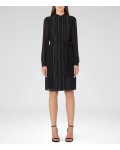 Reiss Cairn Black Long-Sleeved Shift Dress 29820220 | jacquesvertdressuk.com