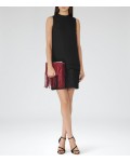 Reiss Coral Black Graphic-Overlay Shift Dress 29618020 | jacquesvertdressuk.com