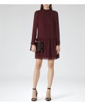 Reiss Crimson Claret High-Neck Shift Dress 29618164 | jacquesvertdressuk.com