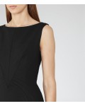 Reiss Dartmouth Dress Black Textured Tailored Dress
