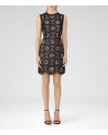 Reiss Dixie Black/ash Graphic Lace Dress 29910620 | jacquesvertdressuk.com