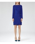 Reiss Elle Sapphire Knot-Front Dress 29925332 | jacquesvertdressuk.com