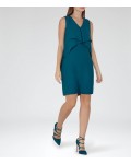 Reiss Elly Blue Enamel Waterfall-Front Dress