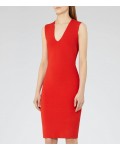 Reiss Elspeth Ruby Knitted Cowl-Neck Dress