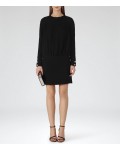 Reiss Farrah Black Drop-Waist Dress 29617120 | jacquesvertdressuk.com