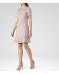 Reiss Hazel Ash Textured Fit And Flare Dress