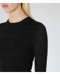 Reiss Jenkins Black Knitted Long-Sleeved Dress