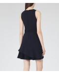 Reiss Jewel Night Navy Layered Fit And Flare Dress