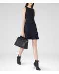 Reiss Jewel Night Navy Layered Fit And Flare Dress