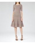 Reiss Karolina Mink Knitted Fit And Flare Dress 29901103 | jacquesvertdressuk.com