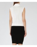 Reiss Layla Black/off White Knitted Wrap Dress