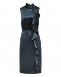 Reiss Lola Deep Ocean Ruffle-Front Dress 29822730,Reiss RUFFLE-FRONT DRESSES