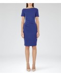 Reiss Milla Sapphire Pleat-Detail Dress 29811532 | jacquesvertdressuk.com