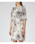 Reiss Oriana Multi Grey Printed Dress