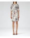Reiss Oriana Multi Grey Printed Dress 29910322 | jacquesvertdressuk.com