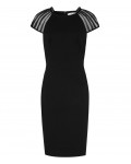 Reiss Rowane Black Sheer Sleeve Dress 29827320,Reiss SHEER SLEEVE DRESSES