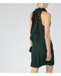 Reiss Sicily Bright Emerald Lace-Back Dress