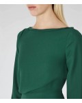 Reiss Simone Pine Green Long-Sleeved Dress