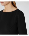 Reiss Tianna Black Fit And Flare Dress