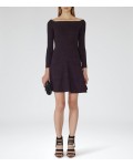Reiss Tinsel Berry Jacquard Fit And Flare Dress 29605464 | jacquesvertdressuk.com