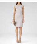 Reiss Virginia Dress Pink Grey Tailored Dress 29914122 | jacquesvertdressuk.com