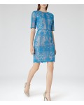 Reiss Zola Bright Blue Lace Dress